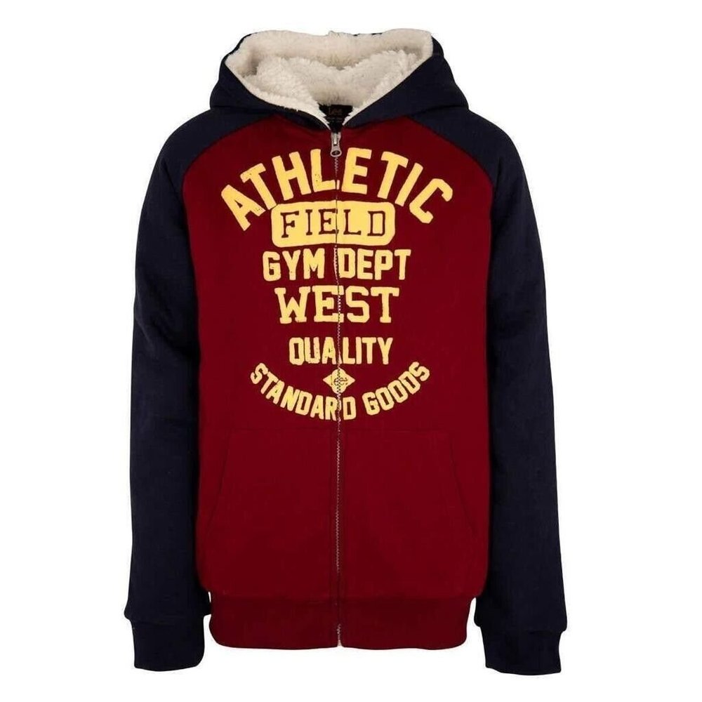 Lee Full Zip Sherpa Boys Lined Hooded Sweatshirt Tawny Port XS-5/6